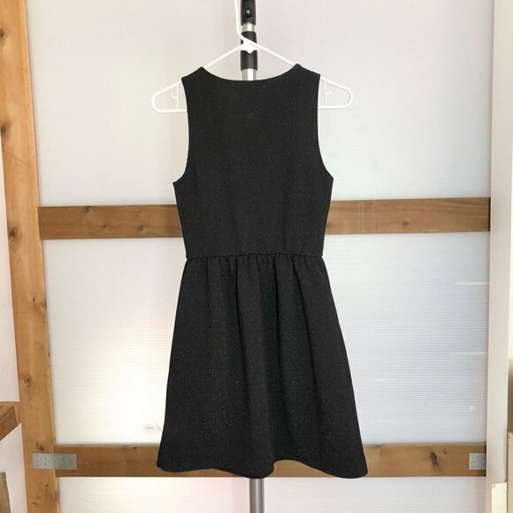 ANTHRO EVERLY Metallic Shimmering Fit & Flare Sleeveelss Front Zipper Dress Sz S - Picture 4 of 6